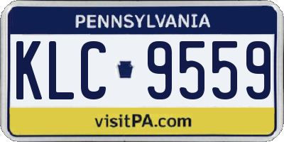 PA license plate KLC9559