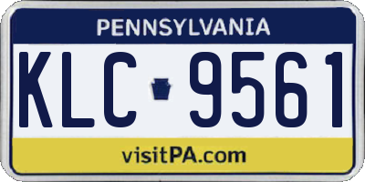 PA license plate KLC9561