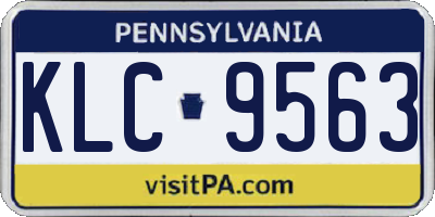 PA license plate KLC9563