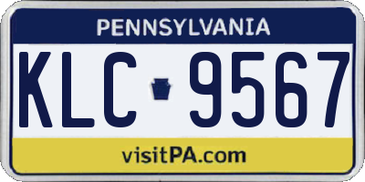 PA license plate KLC9567