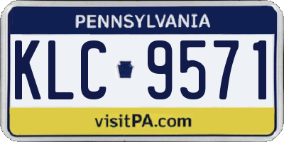 PA license plate KLC9571