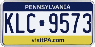 PA license plate KLC9573