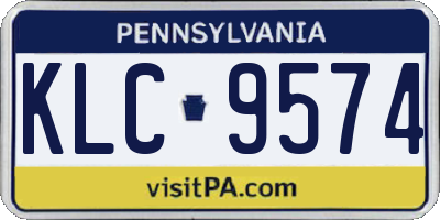 PA license plate KLC9574