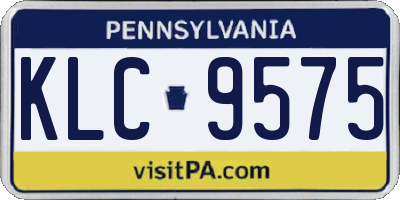 PA license plate KLC9575