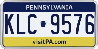 PA license plate KLC9576