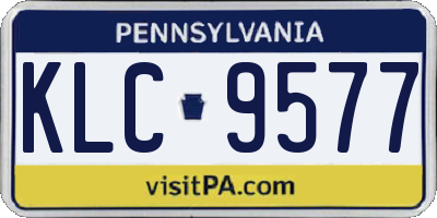 PA license plate KLC9577