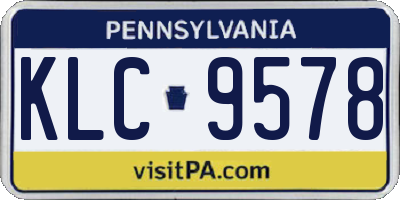 PA license plate KLC9578
