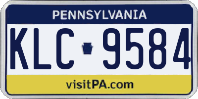 PA license plate KLC9584