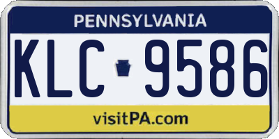 PA license plate KLC9586