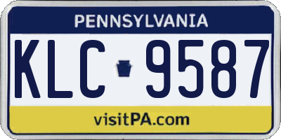 PA license plate KLC9587