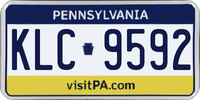 PA license plate KLC9592
