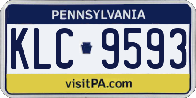 PA license plate KLC9593