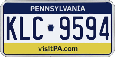 PA license plate KLC9594