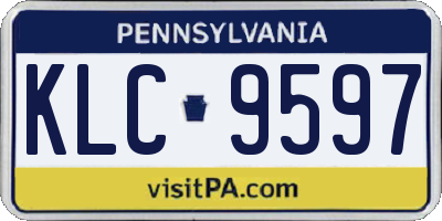 PA license plate KLC9597