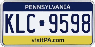 PA license plate KLC9598