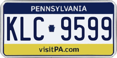 PA license plate KLC9599