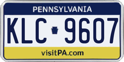 PA license plate KLC9607