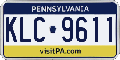 PA license plate KLC9611
