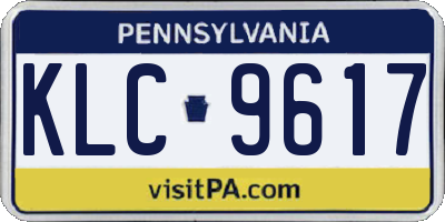 PA license plate KLC9617