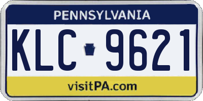 PA license plate KLC9621