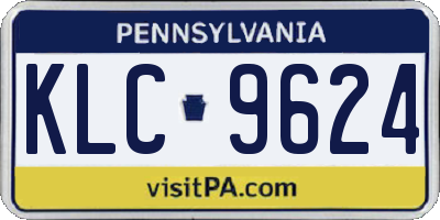 PA license plate KLC9624