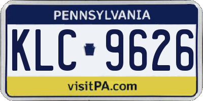 PA license plate KLC9626