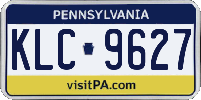 PA license plate KLC9627