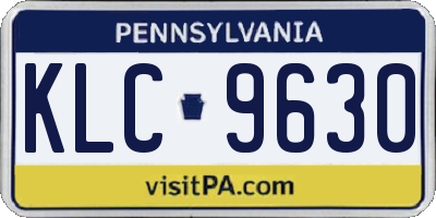 PA license plate KLC9630