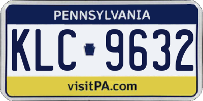 PA license plate KLC9632