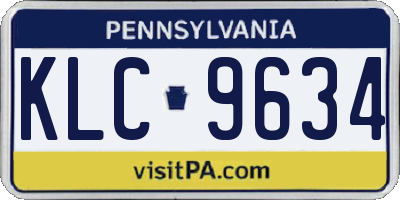 PA license plate KLC9634