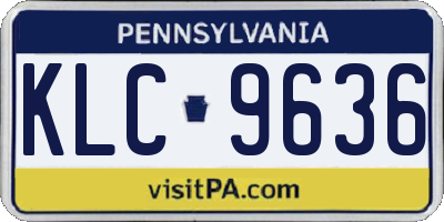 PA license plate KLC9636