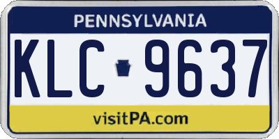 PA license plate KLC9637