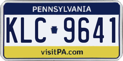 PA license plate KLC9641