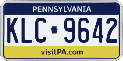 PA license plate KLC9642