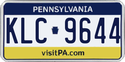 PA license plate KLC9644