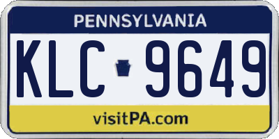 PA license plate KLC9649