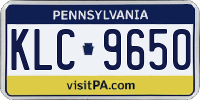 PA license plate KLC9650