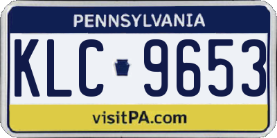 PA license plate KLC9653
