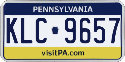 PA license plate KLC9657