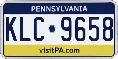 PA license plate KLC9658