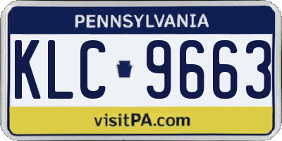 PA license plate KLC9663