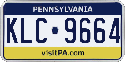 PA license plate KLC9664