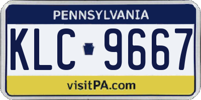 PA license plate KLC9667