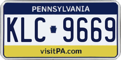 PA license plate KLC9669