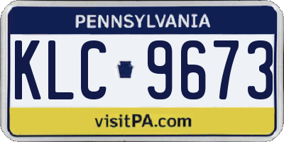 PA license plate KLC9673