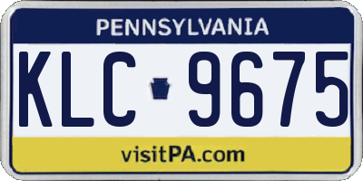 PA license plate KLC9675