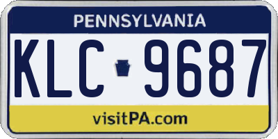PA license plate KLC9687