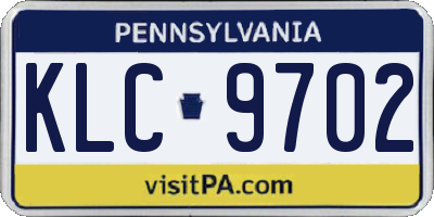 PA license plate KLC9702