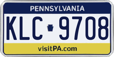 PA license plate KLC9708
