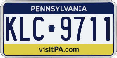 PA license plate KLC9711